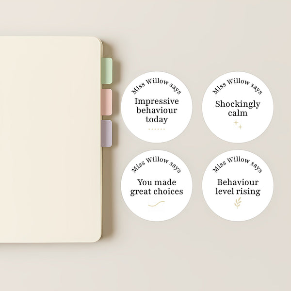 Minimalist Teen Behaviour Stickers – Funny Personalised Teacher Reward Stickers