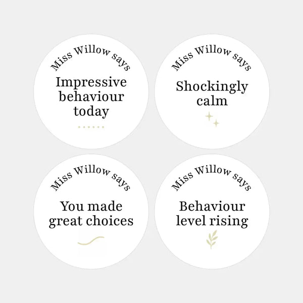 Minimalist Teen Behaviour Stickers – Funny Personalised Teacher Reward Stickers - Sticksy Prints Australia