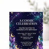 Personalised Cosmic Birthday Invitations | Galaxy Crystal Celestial Party Invite - Sticksy Prints Australia