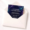 Personalised Cosmic Birthday Invitations | Galaxy Crystal Celestial Party Invite - Sticksy Prints Australia