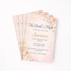 Personalised Hens Party Invitation | Romantic Floral Blush & Gold | Printed 4×6 Invite - Sticksy Prints Australia