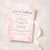 Personalised Hens Party Invitation | Blush Marble Modern Glam | Printed 4×6 Invite - Sticksy Prints Australia