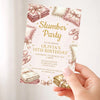 Personalised Slumber Party Birthday Invitation – Elegant Blush & Gold Sleepover - Sticksy Prints Australia