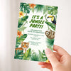 Personalised Jungle Birthday Invitations | Tropical Animal Kids Party Invite - Sticksy Prints Australia