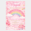Personalised Rainbow Birthday Party Invitations Printed Magical Pink - Sticksy Prints Australia