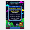 Pixel Game Birthday Invitation | Video Game Party Invite | Retro Gamer Theme - Sticksy Prints Australia