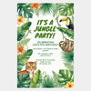 Personalised Jungle Birthday Invitations | Tropical Animal Kids Party Invite - Sticksy Prints Australia