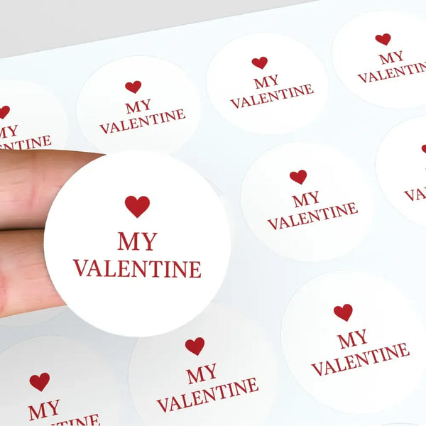 My Valentine Stickers – Classic Red Valentine Gift Seals - Sticksy Prints Australia