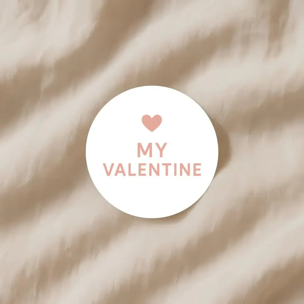 My Valentine Stickers – Minimal Valentine’s Day Heart Gift Seals - Sticksy Prints Australia