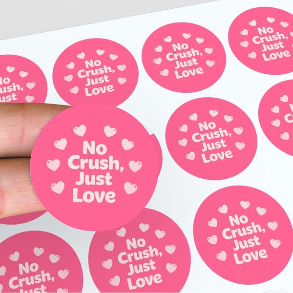 No Crush Just Love Stickers | Cute Do Not Squash Parcel Labels for Small Businesses