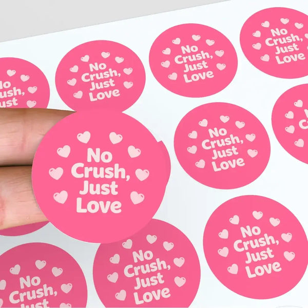 No Crush, Just Love Stickers | Cute Do Not Squash Parcel Labels for Small Businesses - Sticksy Prints Australia