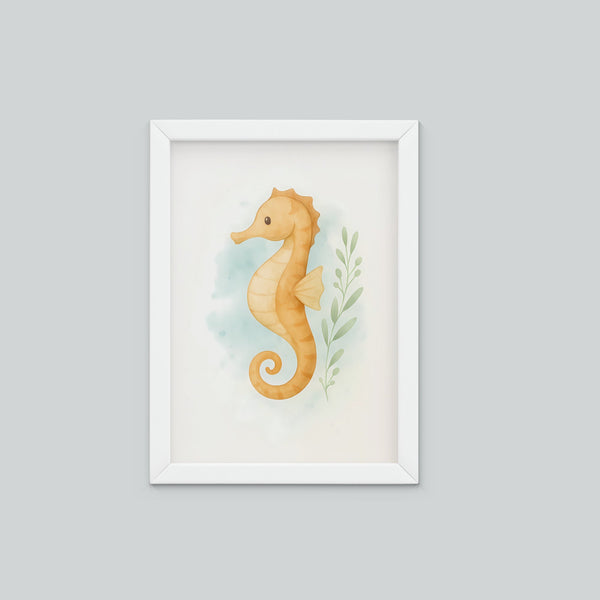 Ocean Nursery Wall Art Set – Whale Dolphin Octopus Seahorse & Turtle | PDF Printable Digital Download
