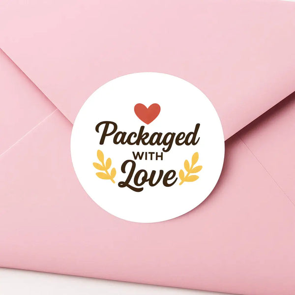 Packaged with Love Stickers For Small Business