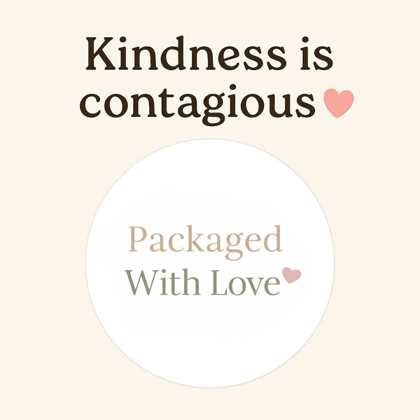 Packaged With Love Stickers | Neutral Small Business Packaging Labels | Handmade Order Stickers Australia