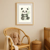 Panda Nursery Wall Art Print | Woodland Animal Watercolour | Digital Download