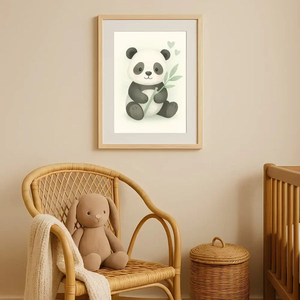 Panda Nursery Wall Art Print | Woodland Animal Watercolour | Digital Download - Sticksy Prints Australia