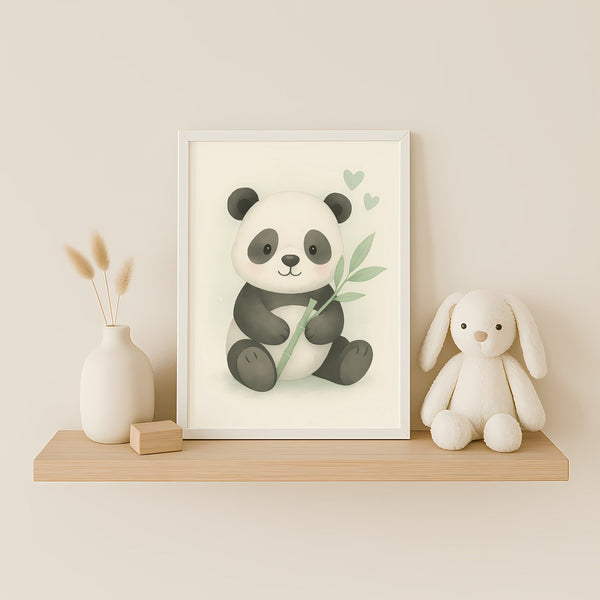 Panda Nursery Wall Art Print | Woodland Animal Watercolour | Digital Download