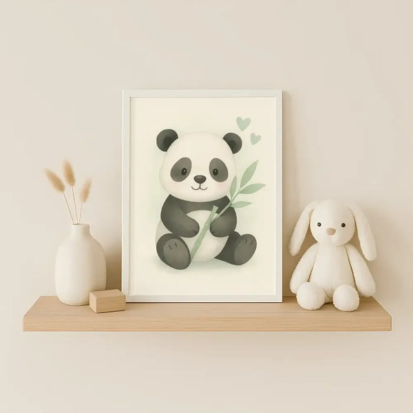 Panda Nursery Wall Art Print | Woodland Animal Watercolour | Digital Download - Sticksy Prints Australia