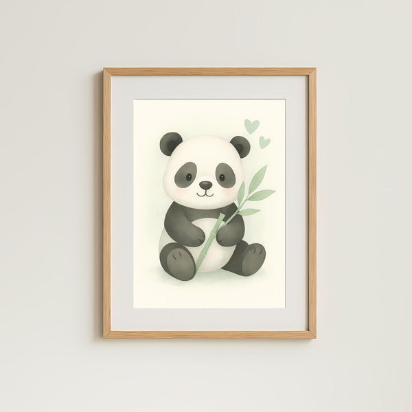 Panda Nursery Wall Art Print | Woodland Animal Watercolour | Digital Download