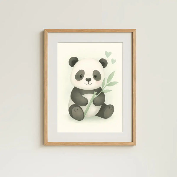 Panda Nursery Wall Art Print | Woodland Animal Watercolour | Digital Download