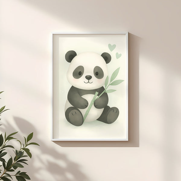 Panda Nursery Wall Art Print | Woodland Animal Watercolour | Digital Download