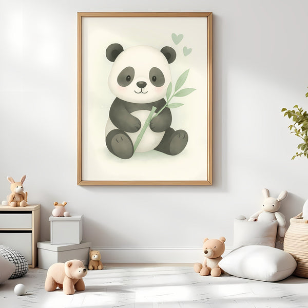 Panda Nursery Wall Art Print | Woodland Animal Watercolour | Digital Download