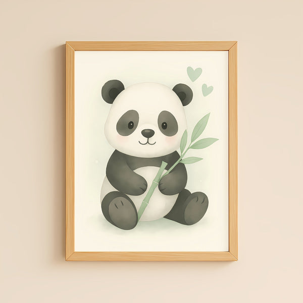 Panda Nursery Wall Art Print | Woodland Animal Watercolour | Digital Download