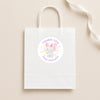 Pastel Elephant Thank You Stickers – Custom Name Kids Birthday Party Favour Labels