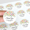 Pastel Garden Rose Wedding Thank You Stickers | Personalised Floral Favour Labels
