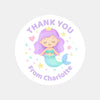 Pastel Mermaid Thank You Stickers – Custom Name Kids Birthday Party Favour Labels - Sticksy Prints Australia