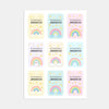 Pastel Rainbow Kids Bag Tags Printable Personalised Name Tags A4 Canva Template