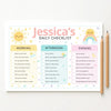Pastel Rainbow Kids Daily Checklist – Editable Name & Tasks | Canva Template (A4, A3 & US Letter) - Sticksy Prints Australia
