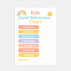 Pastel Rainbow Kids Reward Chart โ Good Behaviour Printable (A4) - Sticksy Prints Australia
