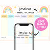 Pastel Rainbow Kids Weekly Planner – Editable Name & Title (A4 A3 & US Letter)