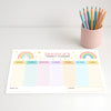 Pastel Rainbow Kids Weekly Planner – Editable Name & Title (A4 A3 & US Letter)