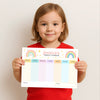 Pastel Rainbow Kids Weekly Planner – Editable Name & Title (A4 A3 & US Letter)