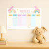 Pastel Rainbow Kids Weekly Planner – Editable Name & Title (A4 A3 & US Letter)