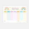 Pastel Rainbow Kids Weekly Planner – Editable Name & Title (A4 A3 & US Letter)
