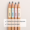 Pastel Rainbow Pencil Label Template – Editable Slim Name Labels (Canva Printable)