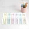 Pastel Rainbow Pencil Label Template – Editable Slim Name Labels (Canva Printable) - Sticksy Prints Australia