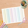 Pastel Rainbow Pencil Label Template – Editable Slim Name Labels (Canva Printable) - Sticksy Prints Australia
