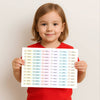 Pastel Rainbow Pencil Label Template – Editable Slim Name Labels (Canva Printable)