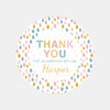 Pastel Rainbow Thank You Stickers – Custom Name Kids Birthday Party Favour Labels