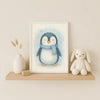 Penguin Nursery Wall Art Print – Arctic Animal Watercolour (Digital Download) - Sticksy Prints Australia