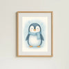 Penguin Nursery Wall Art Print – Arctic Animal Watercolour (Digital Download) - Sticksy Prints Australia