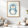 Penguin Nursery Wall Art Print – Arctic Animal Watercolour (Digital Download)