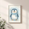 Penguin Nursery Wall Art Print – Arctic Animal Watercolour (Digital Download)