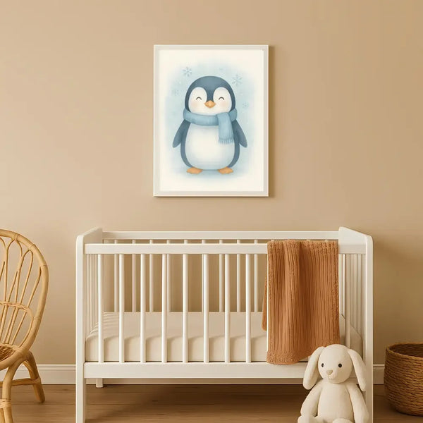 Penguin Nursery Wall Art Print – Arctic Animal Watercolour (Digital Download) - Sticksy Prints Australia