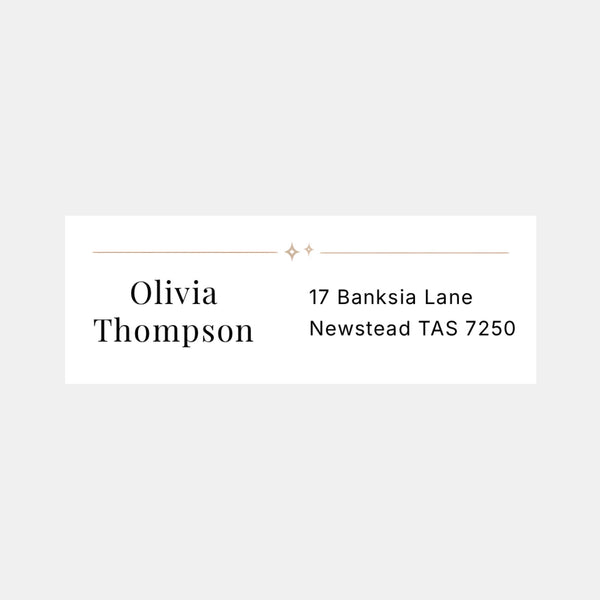 Personalised Address Labels 75 × 25 mm | Minimal Return Address Stickers | 33 per Sheet