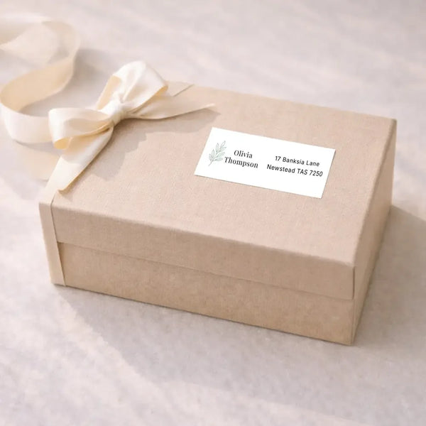 Personalised Address Labels 70×25mm | Botanical Custom Address Stickers - Sticksy Prints Australia